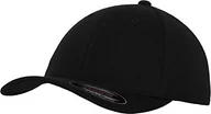 Czapki damskie - Flexfit Damska/męska czapka z daszkiem Double Jersey Fitted Unisex dla dorosłych czarny czarny L-XL 6778 - miniaturka - grafika 1