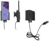 Uchwyty samochodowe do telefonów - Uchwyt do Samsung Galaxy S20+ z wbudowanym kablem USB oraz ładowarką samochodową - miniaturka - grafika 1