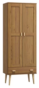 Szafa sosnowa Venuci 2D nr2 wieszak szuflada 79 cm dąb - Szafy - miniaturka - grafika 1