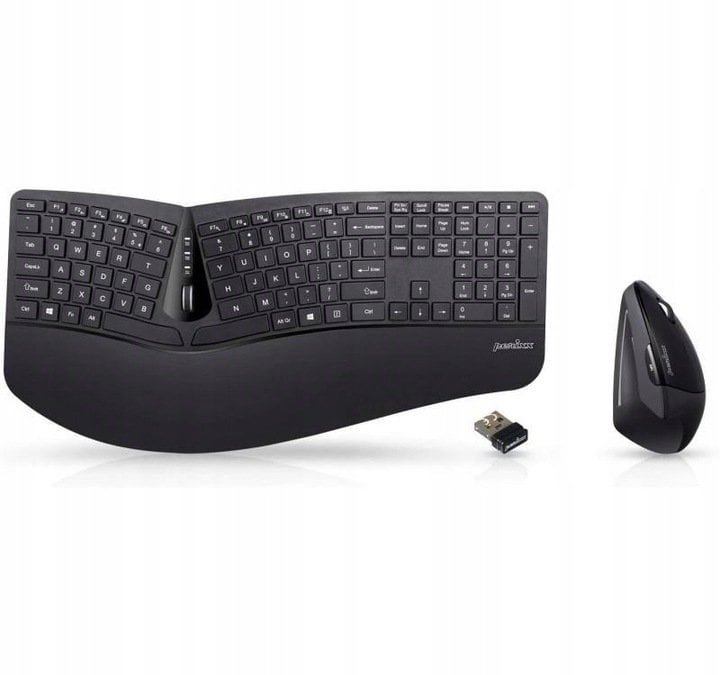 Perixx Perixx PERIDUO-606A DE, 3-in-1 keyboard and mouse set, wireless, ergon., black 57215P