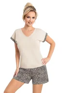 Piżamy damskie - Donna Piżama Omari Short M Beżowy - miniaturka - grafika 1