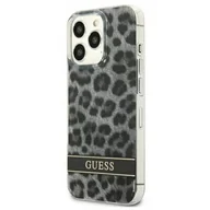 Etui i futerały do telefonów - Etui Guess do iPhone 13 Pro / 13 6,1" szary/grey hardcase Leopard - miniaturka - grafika 1