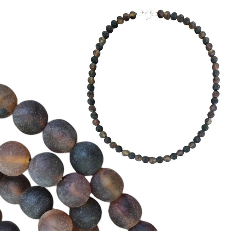 ankabizuteria.pl Naszyjnik z naturalnych bursztynów matowe niepolerow