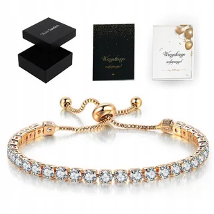 Bransoletka Damska Złota Z Kryształami Swarovski Grawer - Bransoletki - miniaturka - grafika 1