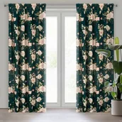 Zasłony - Zasłona gotowa na taśmie marszczącej ROSE 270 x 135 cm ciemnozielony - miniaturka - grafika 1