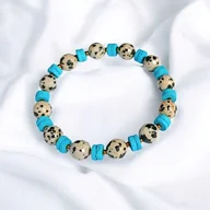 Bransoletki - JASPER collection : bransoletka na gumce : jaspis & lawa turkusowa - miniaturka - grafika 1