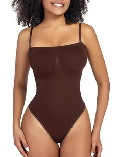 Body modelujące z odpinanymi ramiączkami - Brązowy XXL - Body - miniaturka - grafika 1
