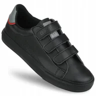 Trampki damskie - TRAMPKI damskie na rzepy niskie czarne BIG STAR buty ekoskóra LL274A208 39 - miniaturka - grafika 1