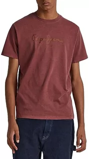 Koszulki męskie - Pepe Jeans Koszulka męska Jayden, Czerwony (bordowy), XL - grafika 1