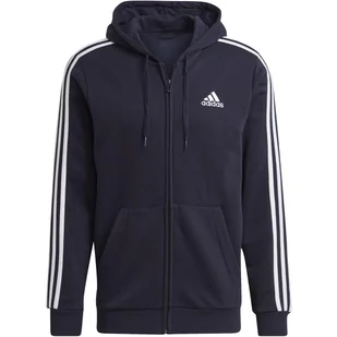 Bluza z kapturem męska adidas SPORTSWEAR ESSENTIALS FLEECE 3-STRIPES granatowa GK9053-S - Bluzy męskie - miniaturka - grafika 1