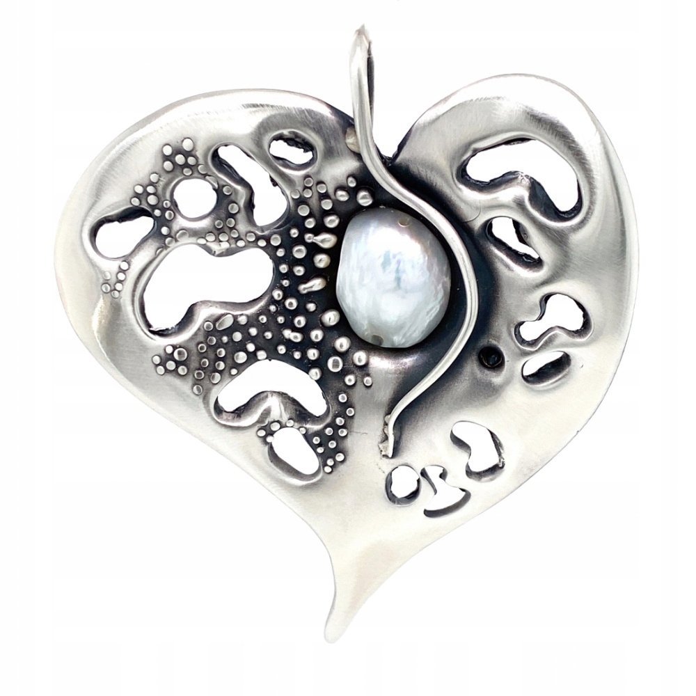 Zawieszka srebrna 925 rękodzieło FILODENDRON PERŁA