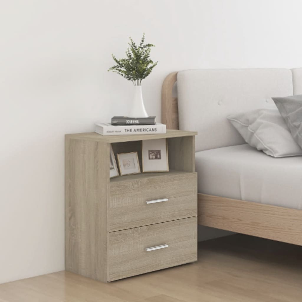 vidaXL Szafki nocne 2 szt. dąb sonoma 50x32x60 cm - Szafka nocna - Szafki nocne - Komoda nocna - Szafki nocne