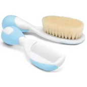 Szczotki do włosów dla dzieci - Chicco Zestaw grzebień i szczotka naturalne włosie niebieski - miniaturka - grafika 1