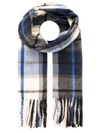 Apaszki i szaliki damskie - Zwillingsherz Szal w kolorze czarno-beżowo-niebieskim - 200 x 33 cm - miniaturka - grafika 1