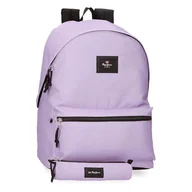 Torby na laptopy - Pepe Jeans Aris Colorful Plecak na laptopa 15,6" z podwójną komorą fioletowy 31 x 44 x 17,5 cm Poliester by Joumma Bags - miniaturka - grafika 1