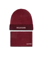 Czapki dla dzieci - Tommy Hilfiger Komplet czapka i komin AU0AU01938 Czerwony - miniaturka - grafika 1