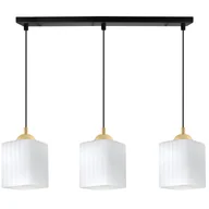 Lampy sufitowe - Lampa sufitowa wisząca pozioma Riffle loft 3xE27 klosz sześcian biały/złoty Light Home LH - miniaturka - grafika 1