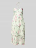 Sukienki - Sukienka koktajlowa z wiązaniem na szyi - miniaturka - grafika 1