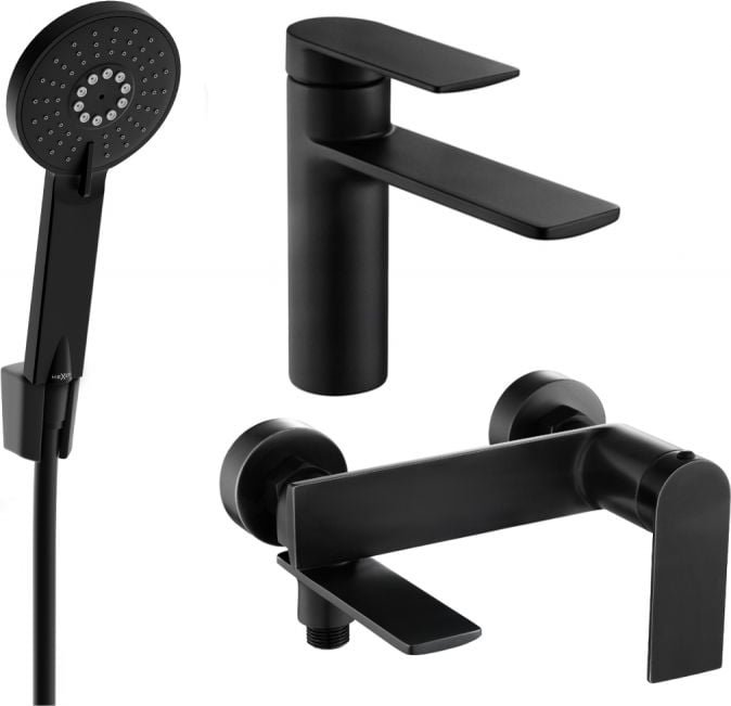 Mexen Zero R40 zestaw wannowy, czarny - 71103R40-70