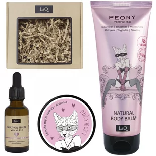 LaQ Zestaw: Kocica Piwonia - Multi-Oil serum balsam w tubie i mus do twarzy - Zestawy kosmetyków damskich - miniaturka - grafika 1