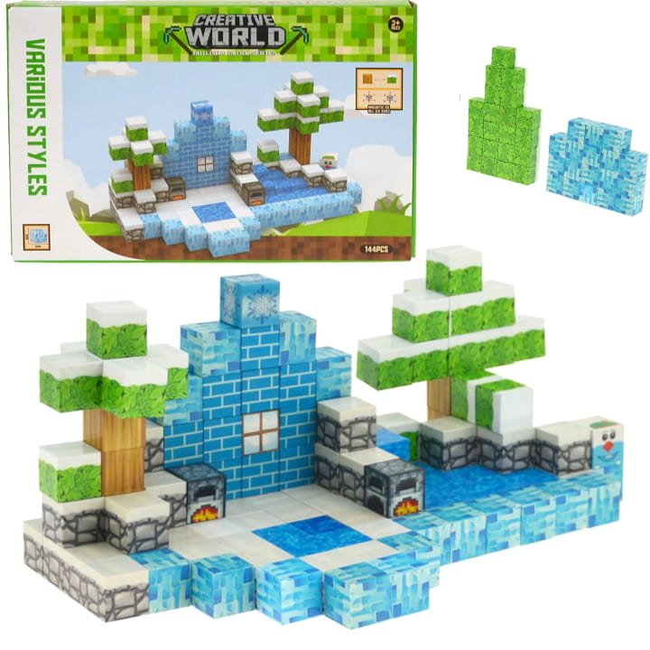 Klocki Magnetyczne 3d Kostki Sześciany Piksele Zestaw Xl 144 El Magnesy