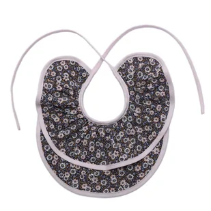 Hi Little One śliniak wiązany BOHO FLO Blue Pom Pom - Śliniaki i fartuszki - miniaturka - grafika 1