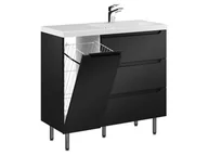 Szafki łazienkowe - Szafka Stojąca Z Umywalką ETH 90 cm K Prawa - Czarny Mat - miniaturka - grafika 1