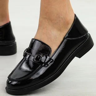 Czarne lakierowane skórzane mokasyny damskie Vinceza 18107 - Mokasyny damskie - miniaturka - grafika 1