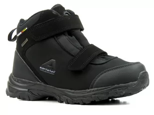 Zimowe trekkingi damskie z softshell - AMERICAN CLUB WT68/21(22), czarne - Buty trekkingowe damskie - miniaturka - grafika 1