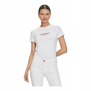 GUESS KOSZULKA DAMSKA T-SHIRT GJ SS CN SLIM AMERICAN BIAŁA r.M - Koszulki i topy damskie - miniaturka - grafika 1