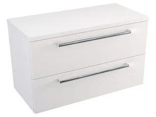 Szafka Wisząca Z Blatem ATH 80 cm - Biały Mat - Uchwyty Chromowane - Szafki łazienkowe - miniaturka - grafika 1