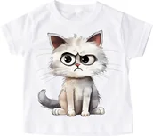 Koszulki dla dziewczynek - Koszulka z kotem dla dziecka - KOTECZEK5 - miniaturka - grafika 1