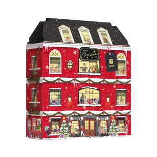 HISKIN MERRY CHRISTMAS HOME KALENDARZ ADWENTOWY ZE ŚWIĄTECZNYMI ŚWIECAMI Z MOTYWEM KAMIENICY, 24 OKIENKA - Świece - miniaturka - grafika 1