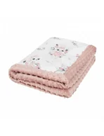 Koce i narzuty dla dzieci - Bonjour koc mały 65/75 Romantyczny królik z minky sepia rose - miniaturka - grafika 1