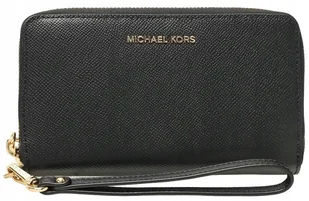Poziomy portfel damski Michael Kors duży skóra czarny Jet Set portmonetka - Portfele - miniaturka - grafika 1