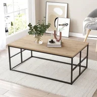 Ławy i stoliki kawowe - Stolik kawowy 'Velendi' metalowa rama 100 x 60 x 40 cm dąb / czarny - miniaturka - grafika 1