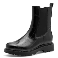 Kozaki damskie - Tamaris Damskie kozaki Chelsea 1-25411-45, Black Croco, 36 EU, Czarny, krokodyl, 36 EU - miniaturka - grafika 1