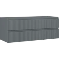 Szafki łazienkowe - Mexen Rivel szafka łazienkowa podumywalkowa 120 cm, 2 szuflady, ryflowana , grafit mat - 91A20-12047-2-BFF66 - miniaturka - grafika 1