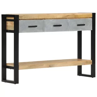 vidaXL Stolik konsolowy, 110x30x76 cm, surowe drewno mango - Konsole i sekretarzyki - miniaturka - grafika 1