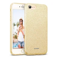 Etui i futerały do telefonów - Etui na telefon komórkowy Apple iPhone 7 / 8 / SE 2 Etui ochronne Glitter Cover TPU, złote - miniaturka - grafika 1