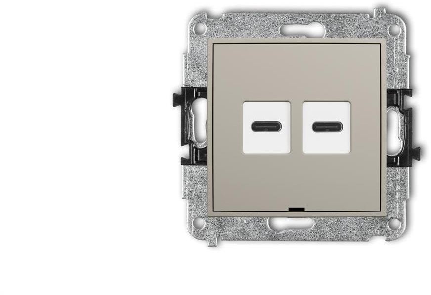 Karlik MINI Mechanizm ładowarki USB podwójnej 2xUSB C, 20W max. taupe 60MCUSBBO-7