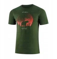 Koszulki męskie - SS1265M Koszulka męska z krótkim rękawem OUTDOOR WOOL PRO ciemnozielony XXL - NIEDZWIEDŹ 4 - miniaturka - grafika 1