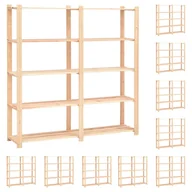 Szafy i regały magazynowe - vidaXL Regały z 5 półkami, 10 szt., 170x38x170 cm, sosna, 500 kg 8719883854670 - miniaturka - grafika 1