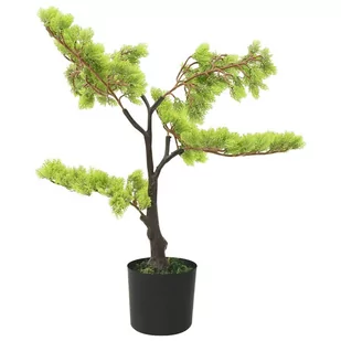 vidaXL Sztuczne bonsai z cyprysu, z doniczką, 60 cm, zielone - Sztuczne kwiaty - miniaturka - grafika 1