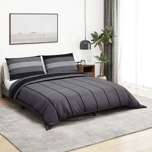 vidaXL Zestaw pościeli, ciemnoszary, 155x220 cm, bawełna - Pościel - miniaturka - grafika 1