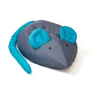 Pufa worek GO GIFT Mysz Szaro-niebieski L 110 x 80 cm - Fotele i pufy dla dzieci - miniaturka - grafika 1