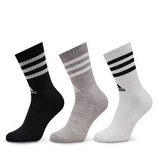 Skarpety wysokie unisex adidas 3-Stripes Cushioned Crew Socks 3 Pairs IC1323 Szary - Skarpetki męskie - miniaturka - grafika 1