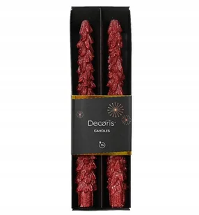 Zestaw 2 świec świątecznych choinka długie czerwone parafinowe 25cm - Zabawki kreatywne - miniaturka - grafika 1