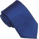 Elegancki krawat męski klasyczny niebieski w drobne kropki gładki modny