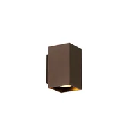 Lampy ścienne - QAZQA Nowoczesna lampa ścienna kwadratowa w kolorze ciemnego brązu - Sandy - miniaturka - grafika 1